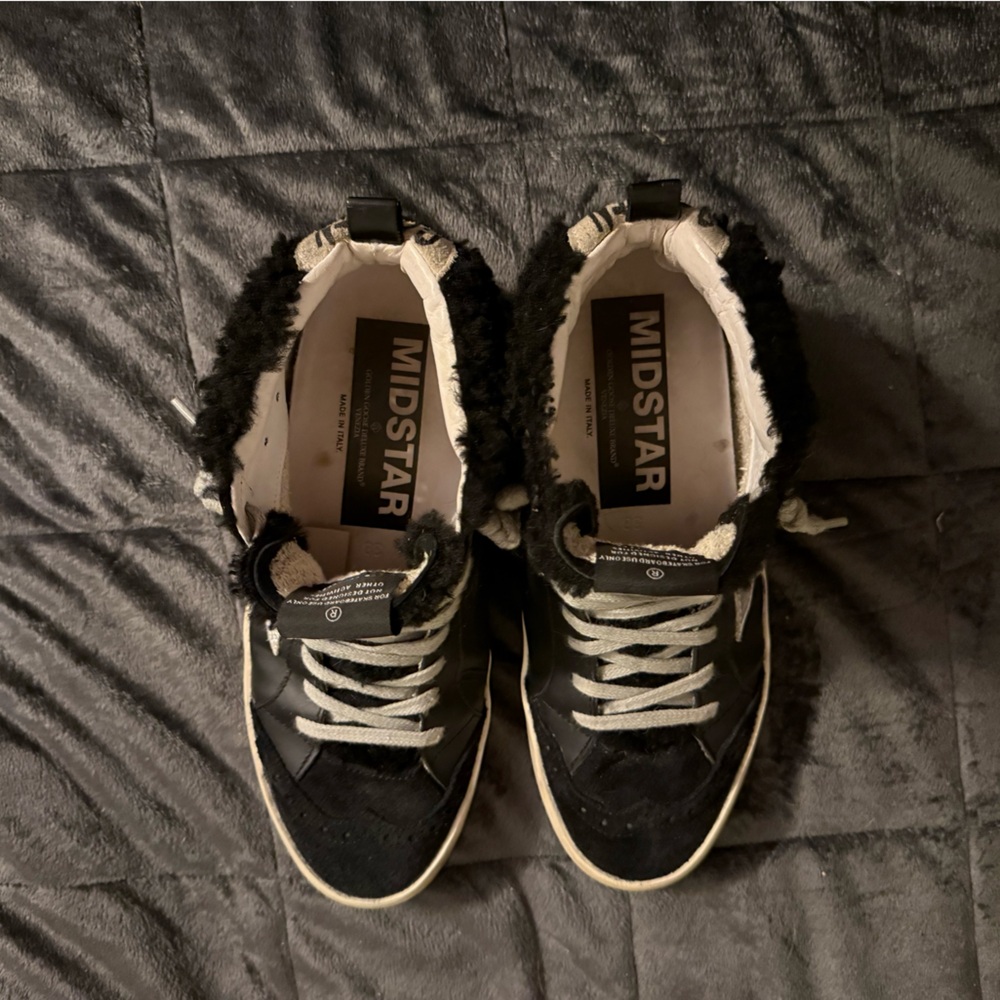 Golden Goose MidStar Black with shearling trim Size 38 GB